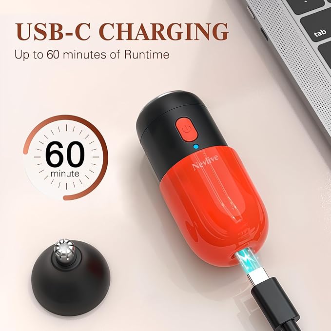 2-in-1 Facial Hair Remover & Nose Trimmer for Women and Men – USB-C Rechargeable Mini Electric Shaver, Waterproof, Dual-Edge Stainless Steel Blades, Painless Hair Removal for Face, Nose, and Body
