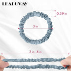 24 Pack Silky Soft Hair Ties, Silk-Like Skinny Scrunchies No Damage Elastic Ponytail Holders for Curly, Thick or Thin Hair, Women and Girls