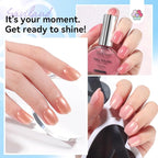 SAVILAND Pink Nude Nail Polish Set: 6-Color Quick Air Dry Nail Polish Shimmer Glitter Pearl Pink Fingernail Polish Set 12-Free Nail Lacquer DIY Home Christmas Gifts for Women 8ml