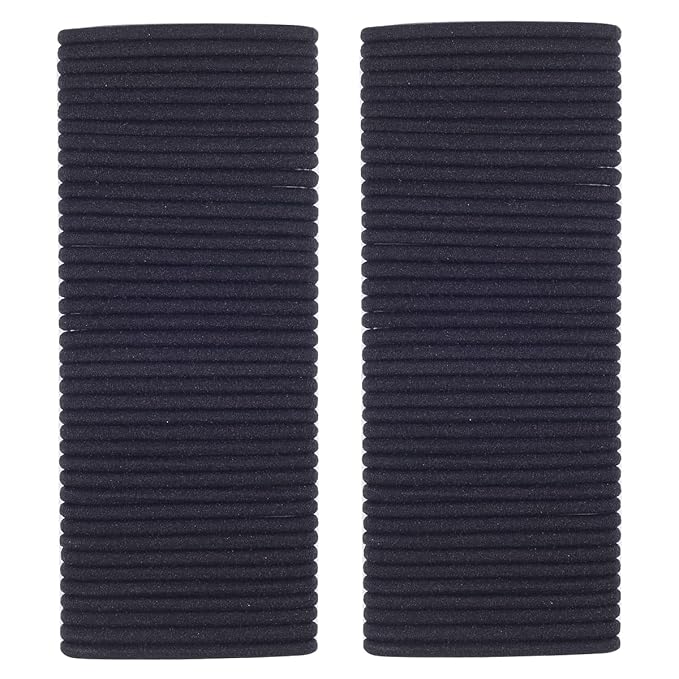 6MM Womens Elastics Hair Tie, 80 Pieces Black for Thick and Curly Hair Ponytail Holders Hair Elastic Band for Women or Men