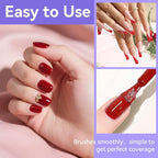 JODSONE 12 PCS 16.5 ml Gel Nail Polish Same Color Same Bottle with Base Coat and Top Coat, 10 Colors for At-Home Salon Nail Art, Holiday Gifts