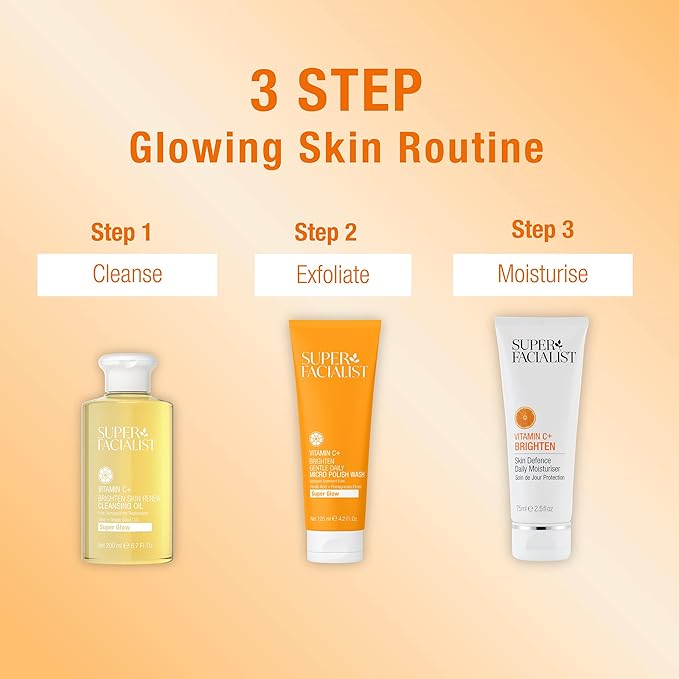 Super Facialist Vitamin C Daily Micro‑Polish – Face Exfoliator Scrub & Facial Cleanser – Biodegradable Facial Exfoliator for Women – Gentle Face Scrub for Radiant Skin 4.2 oz