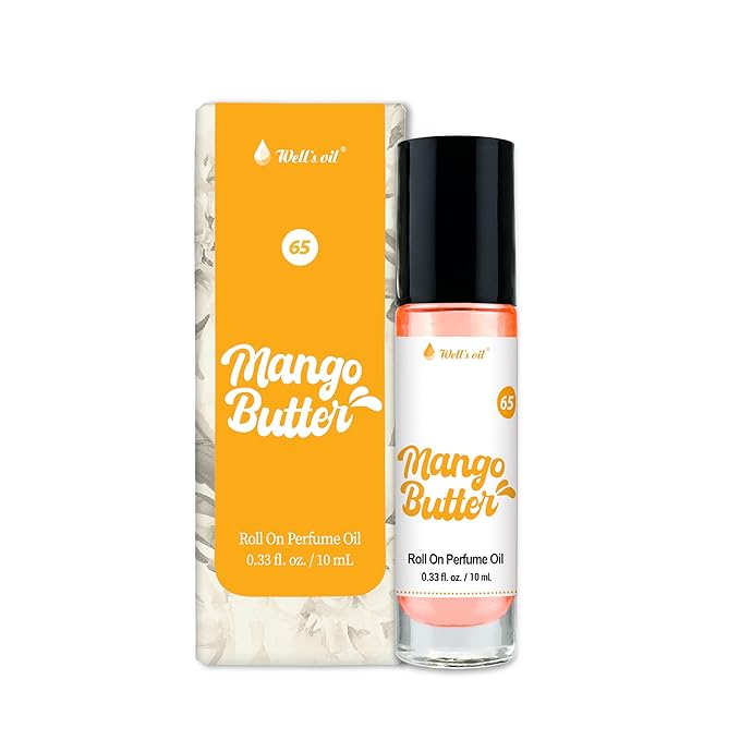 Well's Oil Roll-On Perfume Oil (Mango Butter) | Long-Lasting | Paraben-Free | 0.33 Fl Oz / 10 ml