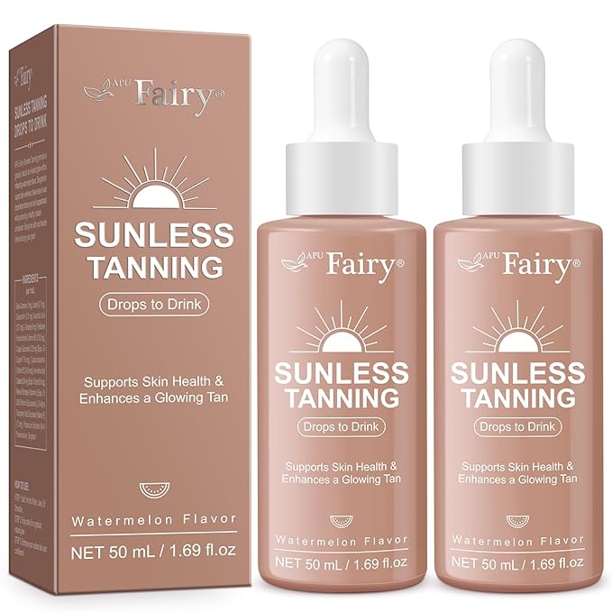 Tanning Drops to Drink - Sunless Tanning Drops To Drink - Bronze Tanning for Face and Body, Promotes Healthy Skin, Suitable for All Skin Types (2pcs)