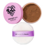 Kimchi Chic Beauty Puff Puff Pass Set and Bake Setting Powder for Makeup, Extra Fluffy Loose Face Powder Poof, Soft Natural Face Makeup for Uneven Skin Tone, 06 Almond