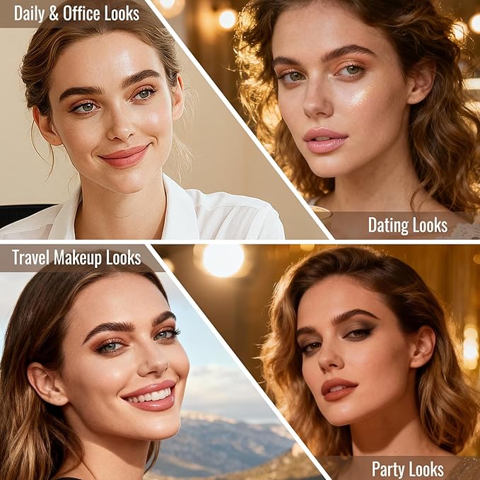 Nude Mini Eyeshadow Palette, 6 Colors Smoky Matte Taupe & Brown Neutral Eye Shadows, Highly Pigmented, Long-Lasting, Waterproof, Travel Size Makeup Palette with Mirror