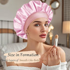 Satin Silk Bonnet for Sleeping, Soft Satin Lined Hair Bonnet for Women, Double Layer Sleep Nightcap