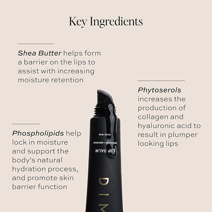 DIME Beauty Lip Balm, Hydrating Lip Balm and Gloss, Vegan & Cruelty-Free, Anti-Aging Lip Care, .5 oz / 15 ml