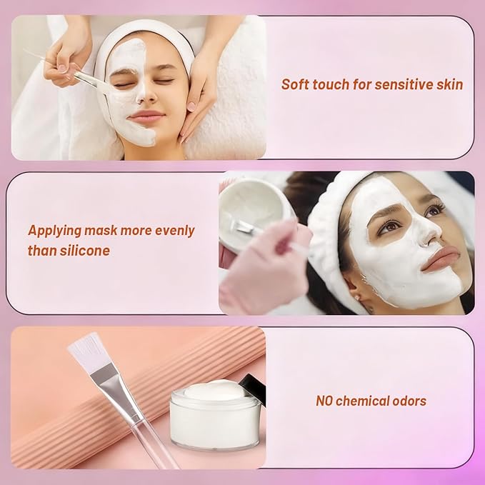 20 Pieces Facial Mask Brushes Facial Applicator Soft Makeup Mask Acid Brush Esthetician Cosmetic Brush for Mud Cream, Makeup Peel (White and Yellow)