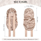 AWAYTR Long Satin Bonnet for Braids - Elastic Silk Hair Bonnets for Sleeping Night Cap Stretchy Tie Band for Women（Champagne）