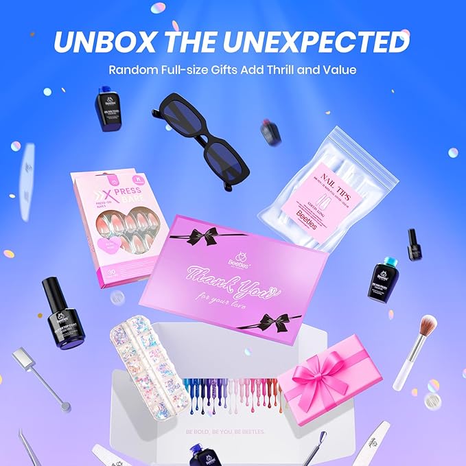 Beetles Gel Polish 75 PCS Deal Box 20 Colors Winter Nail Kit – Brown Blue Red Purple Glitter Cat Eye Gel, Glossy&Matte Top Coat DIY UV/LED Gel Nail Set Home Salon Christmas Gifts for Women Girls