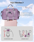 Gifts for Girls-Teen Weekender Bags, Personalized Monogram Overnight Bag, Letter Travel Bag with Makeup Bag, Personalized Gift Idea for Women Her (Letter G)