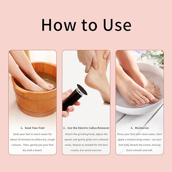 2025 Dermave Electric Foot Callus Remover for feet, ProfessionalPedicure Tool forDead Skin Removat, Best Electrie-Foot File for Women with 60 Sandpaper Discs for Soft Smooth feet