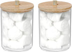 250 Count Cotton Balls, 100% Pure Organic Cotton, Soft & Super Absorbent, Includes 2 Cotton Ball Holders for Bathroom & Vanity, Perfect for Face Makeup Remover, Nail Polish Removal, Crafts, Pet Care