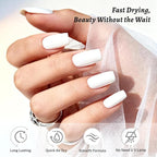 18ml White Nail Polish Large Volume Quick Drying Nail Polish, Fast Drying and Long Lasting Color Nail Art DIY Home Manicure Gift for Women