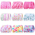 Anezus 54Pcs Hair Ties for Girls and Women, Nylon No Damage Elastics Hair Bands Ponytail Holders, Soft Hair Ties Hair Accessories for Thick Straight Curly Hair, Multi-colored A