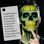 Black Yellow Bright Green Body Paint, Waterproof SFX Makeup for Adult Halloween Cosplay Witch Monster, Full Coverage Non-Toxic Face Painting for Stage Performances and Festival Designs