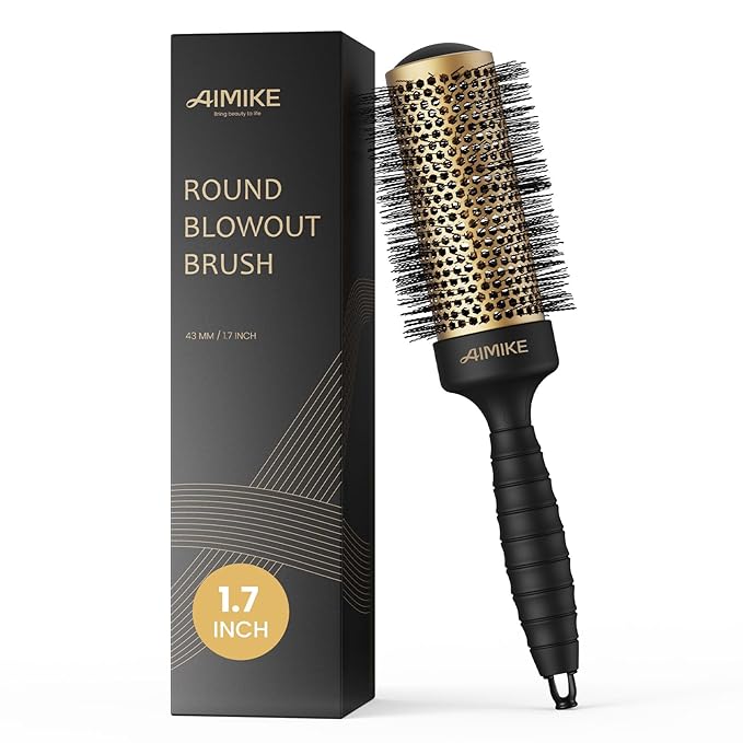 AIMIKE Round Brush for Blow Out, Medium Round Hair Brush with Nano Thermal Ceramic Tech, Quick Blow Drying & Styling, Volumizing Blowout Brushes for Women Medium Hair, 1.7 in Barrel (Not-electric)