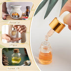 200 Pcs Mini Glass Oil Dropper Bottle Bulk, Clear Essential Small Empty Bottles Sample Containers Perfume Liquid Vials with Cap for Traveling (2 ml,Gold)