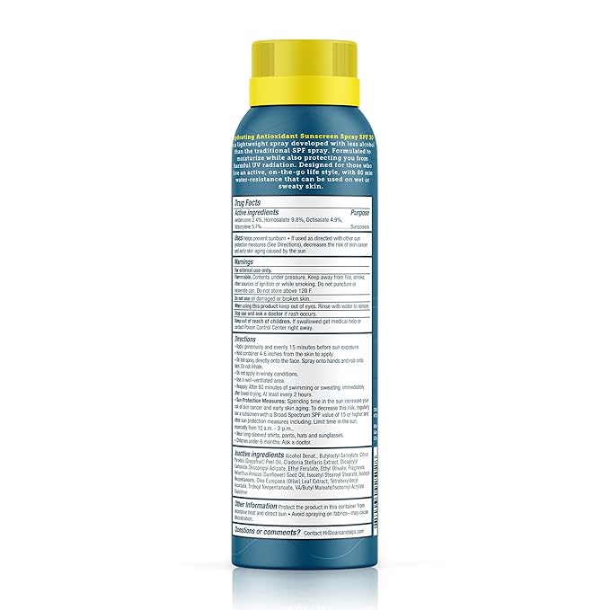 Oars + Alps Sunscreen Spray for Face & Body Spray Sunscreen Infused with Vitamin C & Antioxidants, No White Residue, Water & Sweat Resistant, All Skin Types, Lightweight, Hydrating, SPF 30, 6 Oz, 2pk
