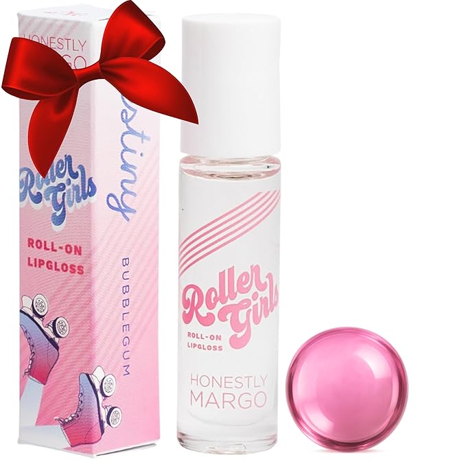 Honestly Margo Roller Girl Roll-On Lip Gloss (Bubblegum Destiny, Pack of 2) – Lip Gloss for Women with Hydrating Vitamin E & Moisturizing Shine, Lightweight Your Lip Stain, Non Stick Gloss