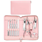 FAMILIFE Manicure Set Professional Manicure Kit Nail Kit - 11PCS Gifts for Her Nail Clippers for Women Stainless Steel Pedicure Sets Pink Leather Case