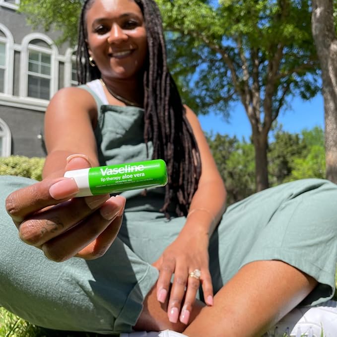 Vaseline Lip Therapy Aloe Fresh 12-Pack – Moisturizing Lip Balm for Very Dry Lips, 0.16 Oz Ea