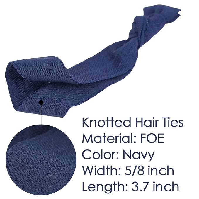 MEEDEE Pack Navy Blue Women's Hair Accessories: Soft Elastic Ribbon Ties, No Crease, No Damage Pony Tails, Ouchless Yoga Bracelets