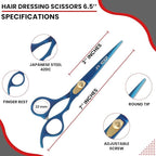 Hair Cutting Scissors -Sharp Razor Edge Blade Hair Shears Series - 6.5" With Fine Adjustment – Stainless Steel Hair Scissors Professional For Men, Women & Babies