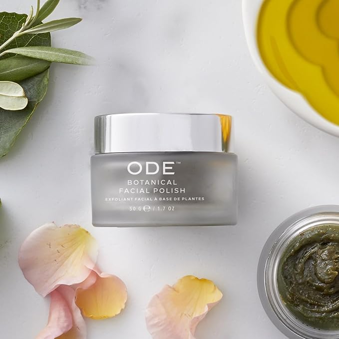 Botanical Facial Polish (3-pack) by ODE Olive Oil Beauty, Organic EVOO, Gentle, Cleanser, Hydrating Mask