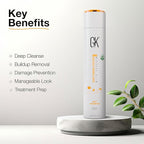 GK HAIR pH+ Pre-Treatment Clarifying Shampoo For Preps Hair Deep Cleansing Removes Impurities -With Aloe Vera Vitamins & Natural Oils All Hair Types Men and Women (Ph Shampoo 10.1 Fl Oz)