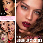 evpct 16Pcs Matte Liquid Lipsticks, Mauve Plum Purple Marron Orange Wine Red Pink Lipsticks Set, Long Lasting Waterproof Lip Gloss Highly Pigmented Lipstick Makeup 24hr Original Smudge Proof labial