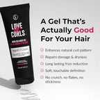 Love Ur Curls Irish Sea Moss Hair Gel, Medium Hold Hair Styling Curling Gel for Defined Curly Hair, Waves & Coils, Vegan, Cruelty Free, 236mL