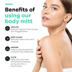 Dermasuri - Deep Exfoliating Glove - Korean Exfoliating Mitt - Body Scrubber for Shower - Buffs Dry & Dead Skin - Keratosis Pilaris Treatment Scrub - Stocking Stuffer Gifts for Women & Men - Teal Mitt