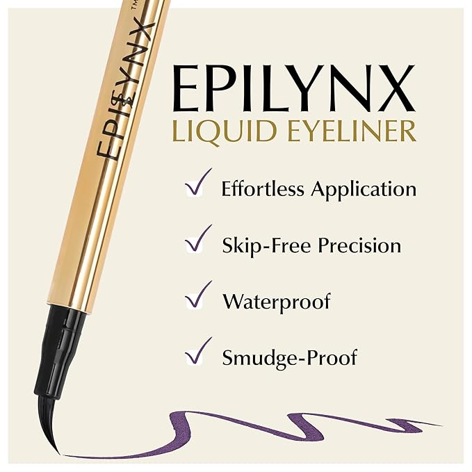 Liquid Eyeliner - Hypoallergenic Eyeliner with Fine Brush Tip, Long-Lasting Waterproof Eye Liner - Cruelty-Free, Vegan, Hypoallergenic, Gluten-Free, Smooth Application Liquid Eye Liner, Purple 2mL