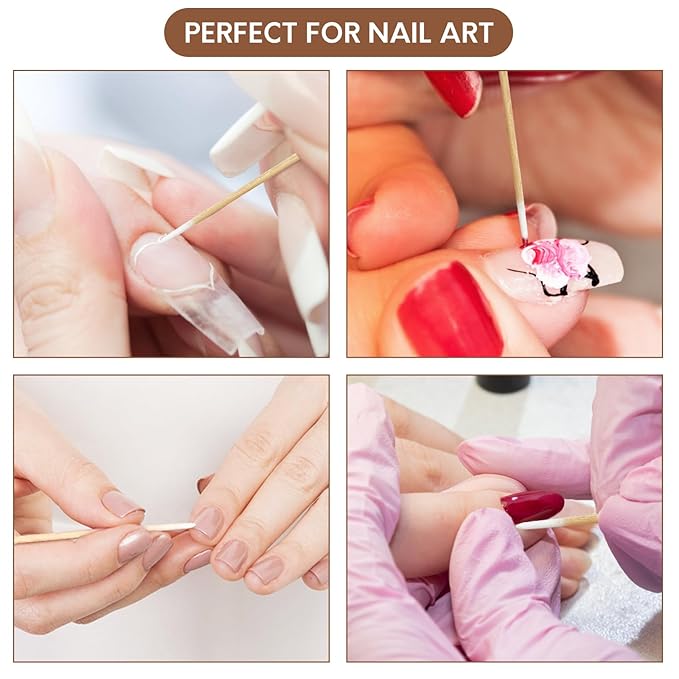 200PCS Pointed Cotton Swabs - 4 inch Microblading Precision Tip Cotton Swabs with Wooden Sticks - for Makeup, Tattoo Permanent Supplies