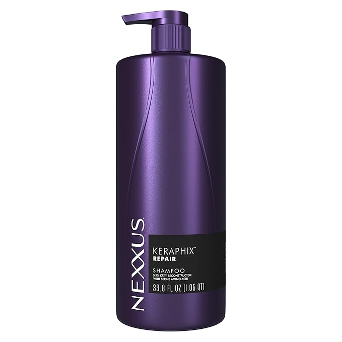 Nexxus Keraphix Shampoo With ProteinFusion for Damaged Hair Keratin Protein, Black Rice, Silicone-Free 33.8 oz