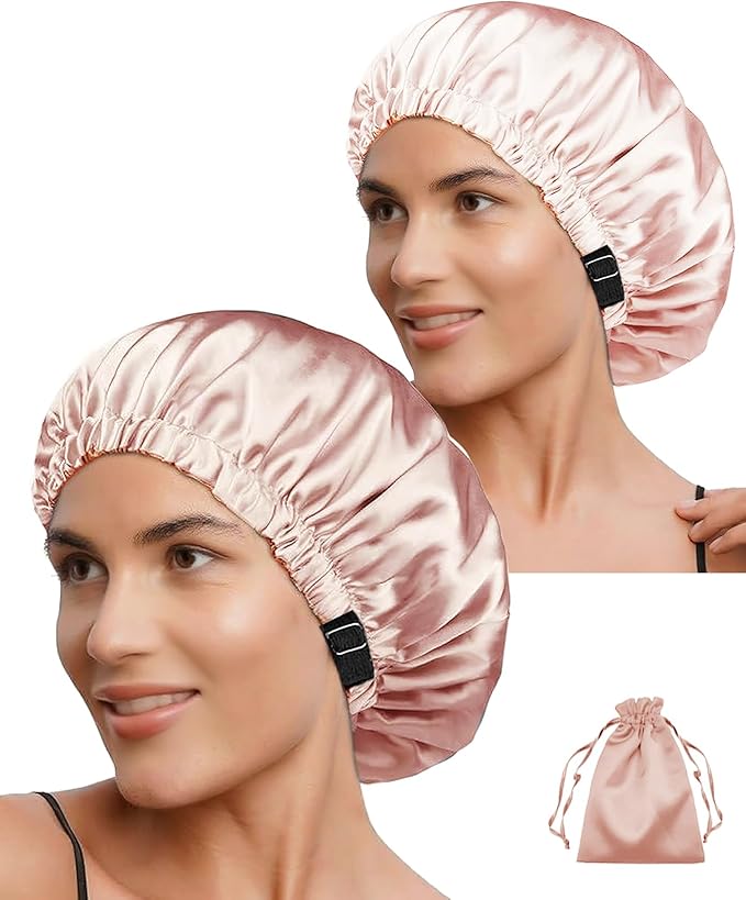 3Pcs Hair Bonnets For Sleeping Satin Bonnet For Women Silk Bonnets Womens Curly Hair Sleep Caps Silky Night Cap