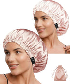 3Pcs Hair Bonnets For Sleeping Satin Bonnet For Women Silk Bonnets Womens Curly Hair Sleep Caps Silky Night Cap