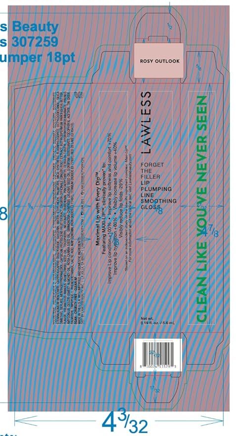 Lawless Queen Forget the Filler Lip Plumping Line Smoothing Gloss - Rosy Outlook - Premium Volumizing Lip Gloss with Natural Ingredients Designed to Plump, Firm, and Hydrate Lips 0.19 oz