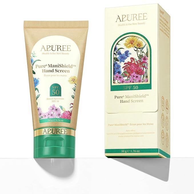 APUREE U V Nail Lamp Hand Screen: Hand Sunscreen SPF 50+/PA++++| UV Lights Protection Cream| Fragrance-Free & Hypoallergic Formula| For Nail Salon Home Use| Vegan & Cruelty Free| Deep Hydrate Moisture