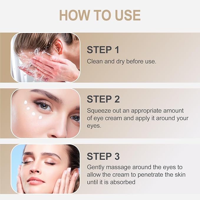 Temporary Instant eye Tightening cream, Quickly Reduces eye bags and dark circles, daily anti-aging,quickly repairs wrinkles,reduces fine lines,contains hyaluronic acid retinol-Locks in Moisture-B1BB