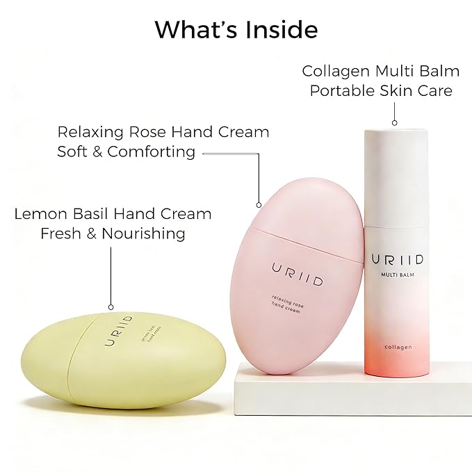 3-in-1 Winter Hand & Multi Care Bundle – Lemon & Rose Hand Creams with Collagen Balm, Gifting Bundle