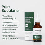 natural outcome Pure Squalane Oil l 100% Plant Derived Squalane Oil for Face, Body, Hair & Lips I Weightless Moisturizing Oil Firms Skin, Reduces Fine Lines & Enhances Skin Elasticity I 1 oz