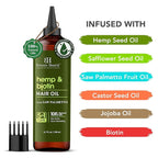 Botanic Hearth Hair Oil for Hair Growth | Strengthening Dry, Frizzy, Damaged Hair & Scalp Treatment | No Parabens or Harmful Sulfates | All Hair Types | Hemp & Biotin Hair Oil - 6.7 Fl Oz