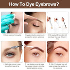 Eyelash & Eyebrow Kit, 2-In-1 Professional Lash & Brow Color Kit, Eye Brow & Eye Lash Coloring Set, Hair Color DIY Easy Use for Salon and Home 7ml Brown/Light Brown