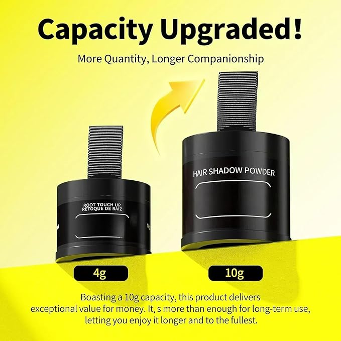 Gowwim Root Touch up Powder, Instantly Gray Hair Cover up Hairline Powder for Women & Men Waterproof and Sweatproof Root Cover Up Long-Lasting for Thinning & Loss Hair (Black, 10g)