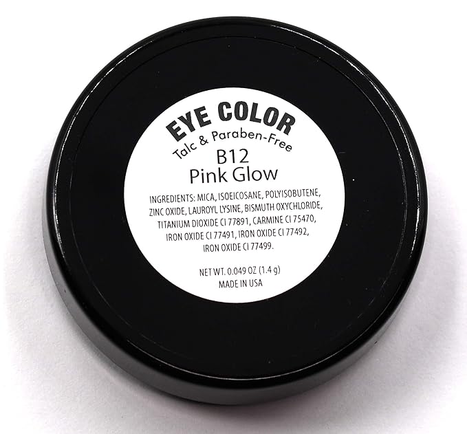 Pink Glow Satin Light Baby Pink Opal Sunkissed Shimmering Shimmer Pressed Powder Single Vegan Eyeshadow; Talc, Paraben & Cruelty Free