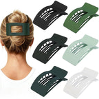 French Flat Hair Clips for Women 6pcs Hair Claw Clips for Thick or Thin Hair Matte Claw Clips for Girls Barrettes Non-Slip Strong Hold Hair Accessories for Women (Green)