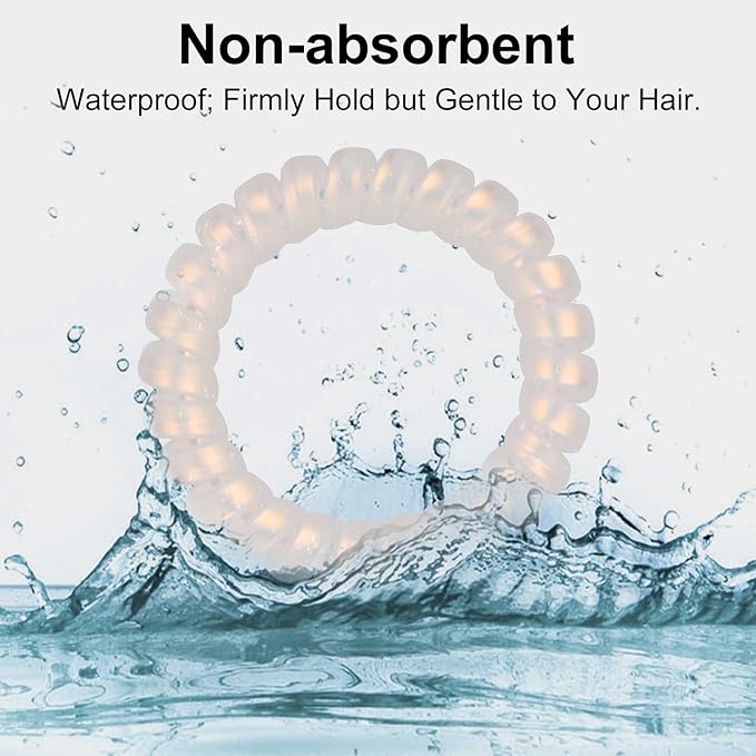 JessLab Spiral Hair Ties for Women, 10-Pack Traceless No-Damage Ponytail Holders, Coils Hair Bands for Girls, Assorted Colors